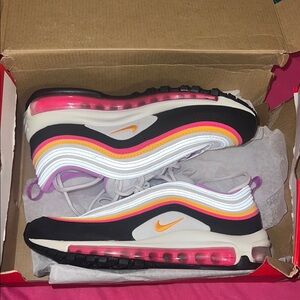 Nike Air Max 97 White and Pink Sneakers